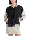Steve Madden Alexandra Varsity Jacket In Black