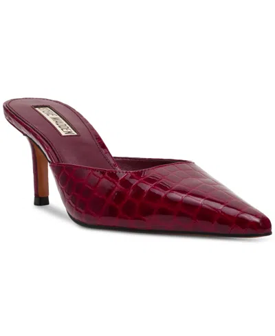 Steve Madden Women's Alexi Mid-heel Dress Mules In Red