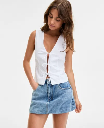 Steve Madden Women's Aliza Sleeveless Tie-front Top