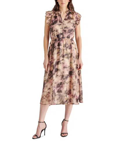 STEVE MADDEN WOMEN'S ALLEGRA FLUTTER-SLEEVE MIDI DRESS