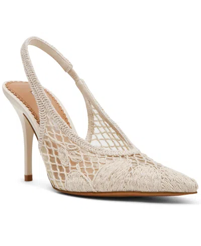 Steve Madden Women's Andromeda-c Crochet Pointed Toe Slingback Pumps In Neutral