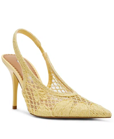 Steve Madden Women's Andromeda-c Crochet Pointed Toe Slingback Pumps In Yellow
