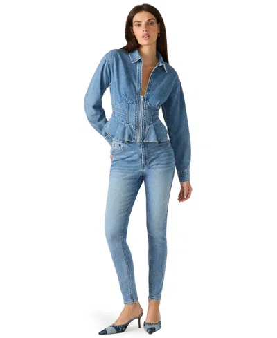 Steve Madden Women's Aria Corset Waist Top In Blue