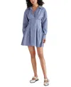 Steve Madden Aria Corset Waist Shirtdress In Blue