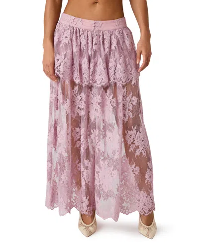 Steve Madden Arietty Lace Maxi Skirt In Purple