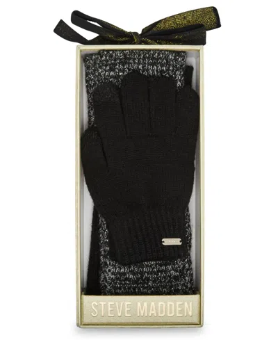 Steve Madden Women's Arm Warmers And Glove Set, 3-piece In Black