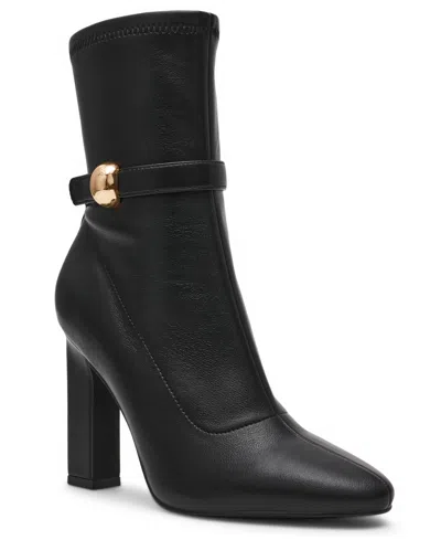 Steve Madden Women's Aroma-b Studded High-heel Dress Booties In Black