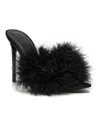 Steve Madden Women's Ashbey Feather Stiletto Dress Mules In Black