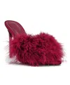 Steve Madden Women's Ashbey Feather Stiletto Dress Mules In Red