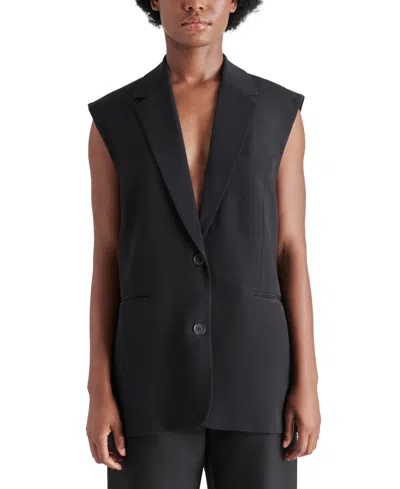Steve Madden Women's Ashton Sleeveless Single-breasted Vest In Black