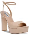 Steve Madden Women's Odina Two-piece Platform Sandals In Almond Leather