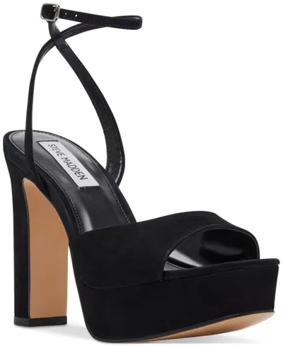 Steve Madden Women's Assured Ankle-strap Platform Dress Sandals In Black