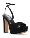Steve Madden Women's Assured Ankle-strap Platform Dress Sandals In Black Nubuck