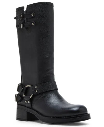 Steve Madden Women's Astor Buckled Moto Boots In Black