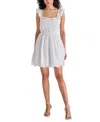 Steve Madden Women's Astra Cotton Voile Mini Dress In White