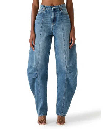 Steve Madden Women's Austin Loose Barrel Ankle Jeans In Blue