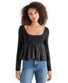 Steve Madden Avielle Bubble Hem Top In Black