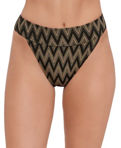 Steve Madden Women's Banded High Waist Swim Bottoms In Multi