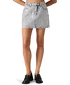 Steve Madden Women's Beck Metallic Coated Denim Mini Skirt In Gray