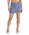 Steve Madden Beck Tweed Miniskirt In Blue
