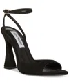 Steve Madden Beki Ankle Strap Pointed Toe Sandal In Black Nubuck