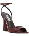 Steve Madden Beki Ankle Strap Pointed Toe Sandal In Burgandy Patent