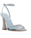 Steve Madden Beki Ankle Strap Pointed Toe Sandal In Light Blue Mesh