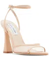 Steve Madden Beki Womens Leather Peep-toe Slingback Sandals In Natural Mesh