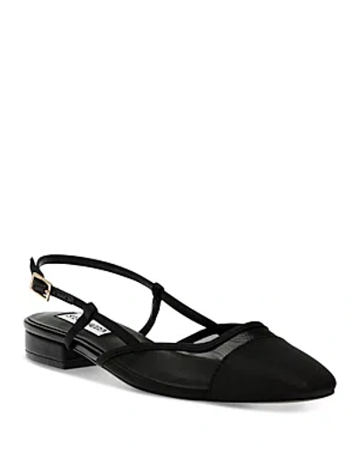 Steve Madden Women's Belinda Slip On Slingback Flats In Black Mesh