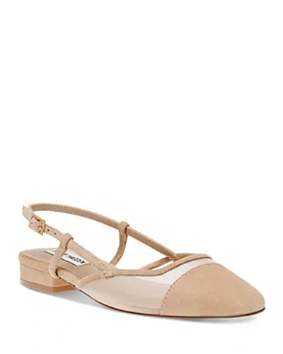 Steve Madden Women's Belinda Cap-toe Slingback Flats In Tan Suede