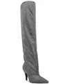 Steve Madden Bellamie Pointed Toe Over The Knee Boot In Black,rhinestone