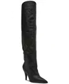 Steve Madden Bellamie Pointed Toe Over The Knee Boot In Black Leather
