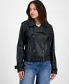 Steve Madden Women's Belted Faux-leather Jacket In Black