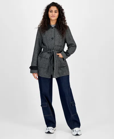 Steve Madden Women's Belted Single-breasted Jacket In Black