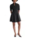Steve Madden Berlina Half Zip Mixed Media Dress In Black