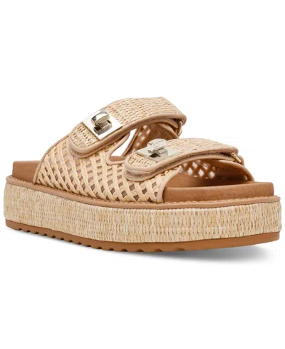 STEVE MADDEN WOMEN'S BIGSCHMONA PLATFORM BUCKLE FOOTBED SLIDE SANDALS