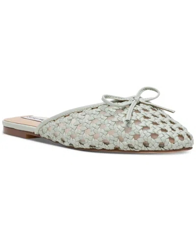 Steve Madden Women's Birdee Woven Slide Mules In Mint Woven