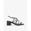 Steve Madden Womens Black Remmi Strappy Faux-leather Sandals In Black