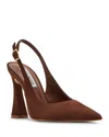 Steve Madden Blare Slingback Pointed Toe Pump In Brown Nubuck
