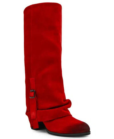 Steve Madden Bozeman Knee High Boot In Red