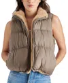 Steve Madden Brady Reversible Quilted Vest In Grey