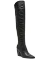 Steve Madden Bramble Womens Zipper Leather Over-the-knee Boots In Black Leather