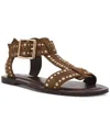 Steve Madden Women's Brazinn-s Studded Flat Gladiator Sandals In Brown