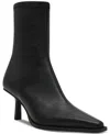 Steve Madden Elysia Womens Leather Pointed Toe Ankle Boots In Black
