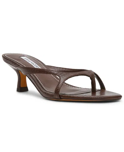 Steve Madden Women's Brienna Strappy Kitten Heel Sandals In Brown