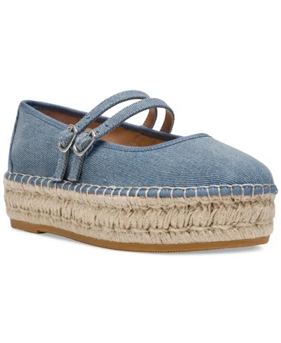 Steve Madden Women's Brinn Mary Jane Platform Espadrille Flats In Denim