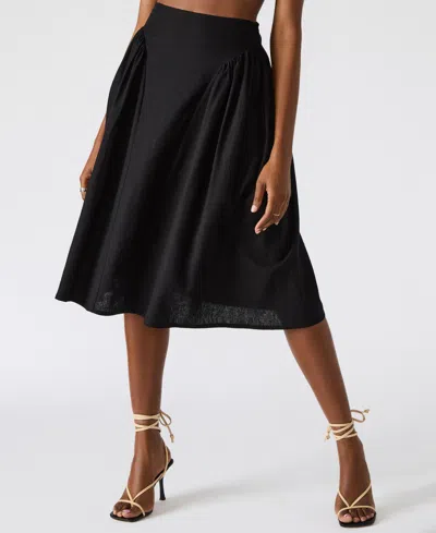 Steve Madden Women's Brooklyn Shirred Midi Skirt