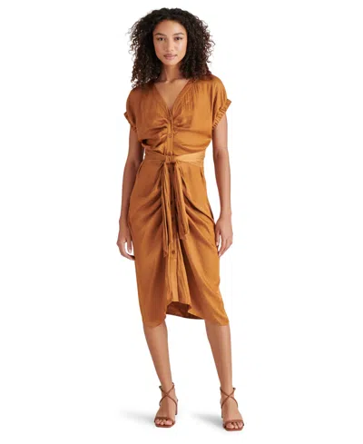STEVE MADDEN WOMEN'S BRUNO TIE-WAIST BUTTON-FRONT DRESS