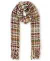 Steve Madden Women's Brushed Twill Tartan Lofty Scarf In White