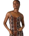 Steve Madden Caily Snakeskin Print Mesh Camisole In Brown